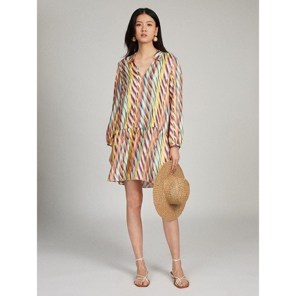 SALONI Jas Dress In Sherbet Oblique Print US 8 NWT - Picture 1 of 12